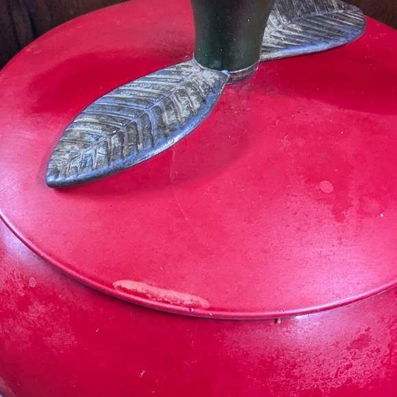 Vintage Red Apple Cannister, Cookie Jar - Picture 5 of 7